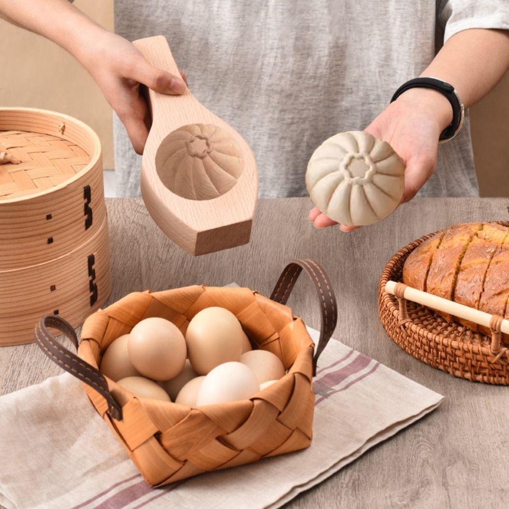 Deepened Steamed Bun Mold Star Pattern Steamed Bread Mold Multipurpose Wood Baozi Mold Moon Cake