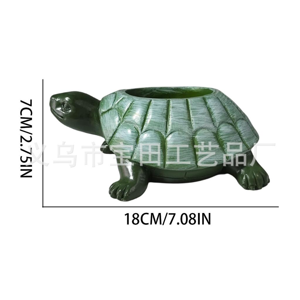 1 Piece Turtle Flower Pot Statue Ornament, Creative Animal Resin Statue Handicraft, Suitable for Outdoor Garden and Courtyard