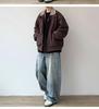 Herren Japanische Retro Lammwolle Warme Baumwolljacke - Winter Lockerer Schnitt, Samt Verdickt, Stehkragen Oberbekleidung