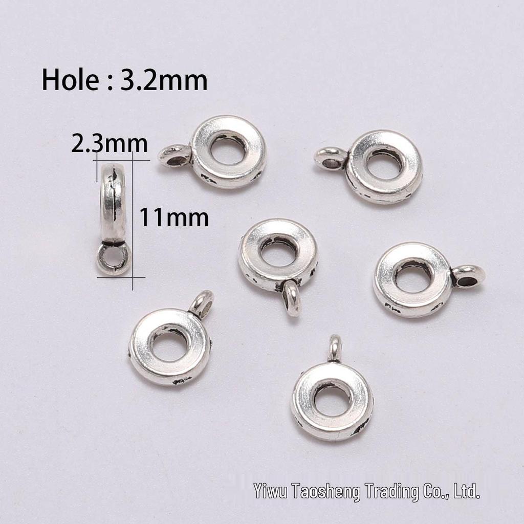 DIY šperky doplňky: Starožitné stříbrné distanční korálky s velkým otvorem pro náramky Pandora a trojcestné náhrdelníky - Sada 20 kusů.