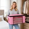 Non Woven Fabric Storage Bag Dustproof Moisture Proof Moving Packing Bag for Clothes Quilt Organizer Storage Box with Transparent Window and Handles