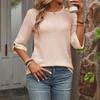 Women's Casual T-shirt Medium-sleeved Waffle Temperament Elegant