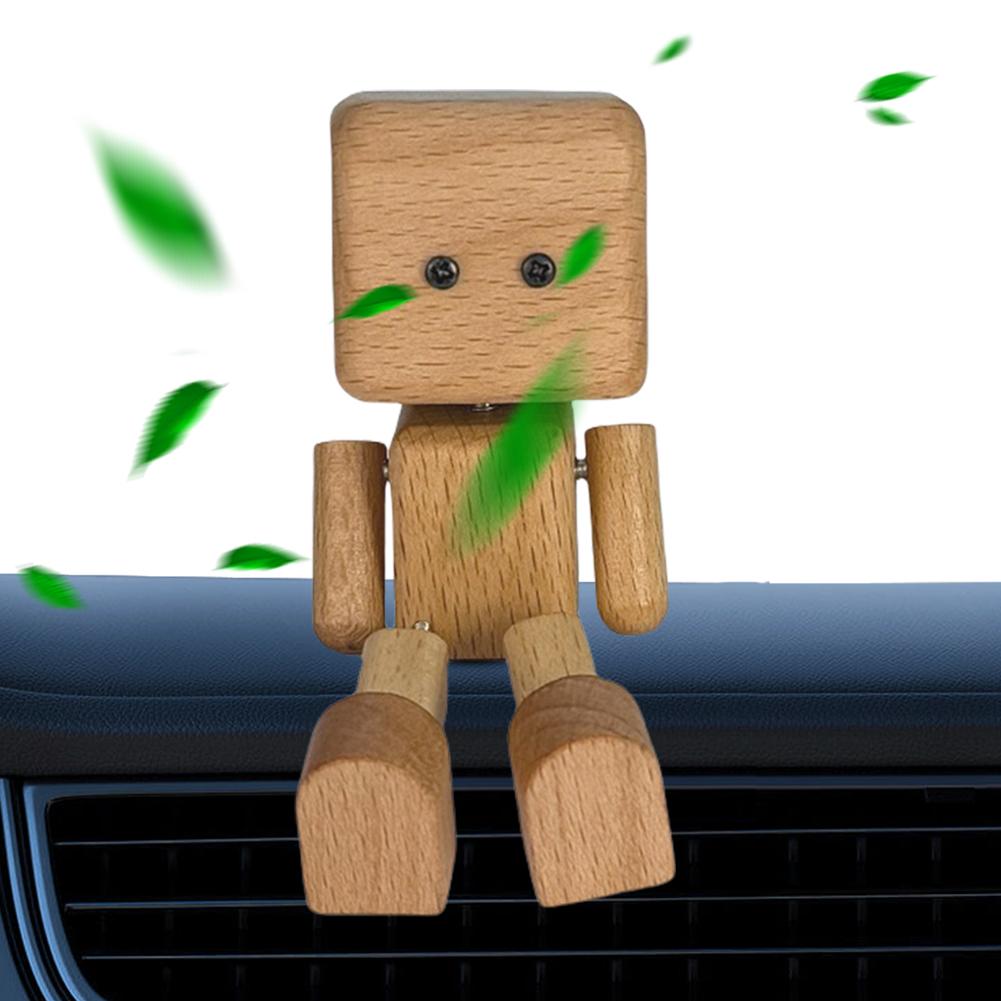 Magnetyczna Potrząsająca Drewniana Figurka Człowieka Ręcznie Robiona Statuetka Potrząsająca Nogami Ozdoba Dekoracje na Deskę Rozdzielczą Samochodu Kreatywne Prezenty dla Miłośników Samochodów