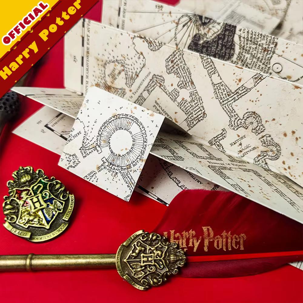 Harry Potter Genuine Marauder's Map Foldable Hogwarts Wizard Map Cosplay Prop for Halloween Costume Party Role Play Gifts Toys