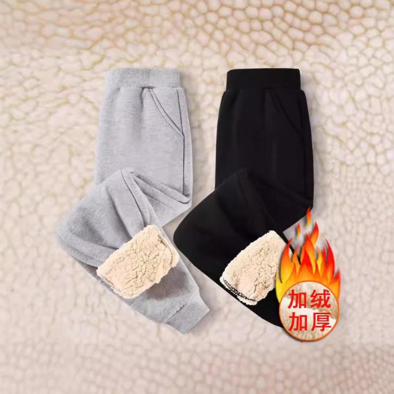 Boys Fleece Lined Sports Pants Winter Casual Trousers