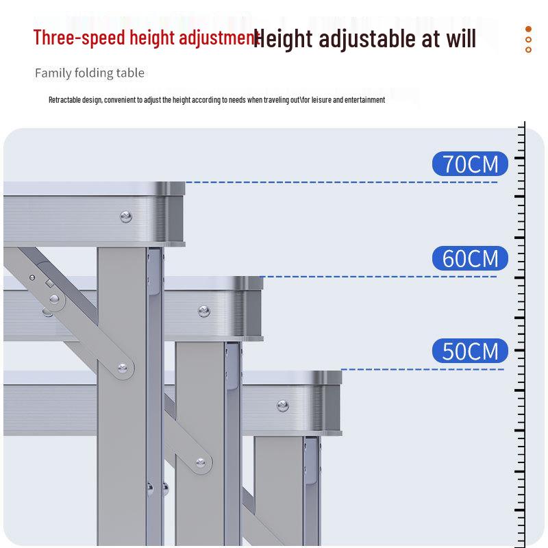 Portable Foldable Aluminum Camping Table and Chairs for Outdoor, Night Market, and Picnic Use