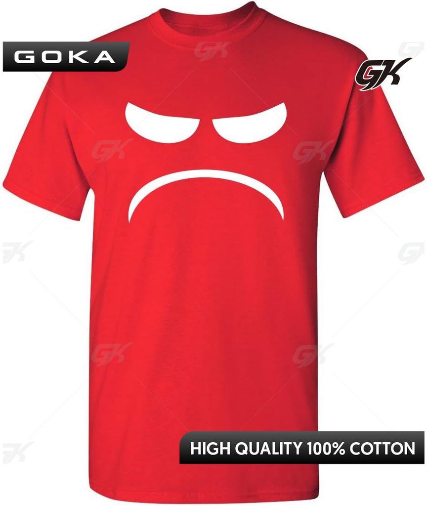 Mad Smile Face Graphic Sarcastic Emoticon Funny Printed Graphic T Shirt Comfortable Round Short Sleeved Tops