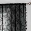 1Pcs Floral Embroidered Lace Curtain 100x200cm Rod Pocket Sheer Curtain Polyester Black Window Drape Shades