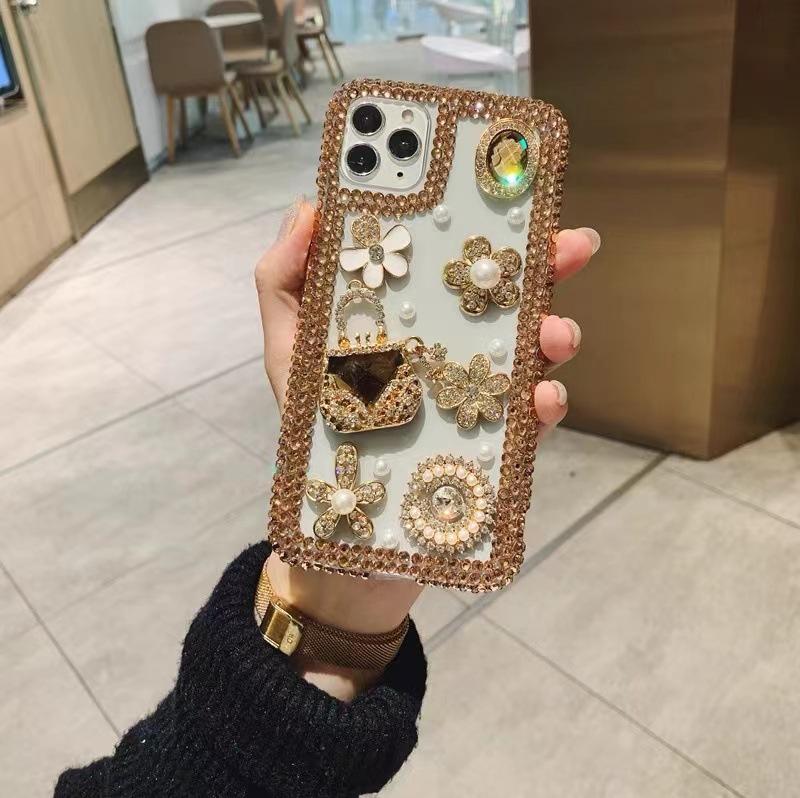 

Роскошный бьюти-кошелек Head Wallet, чехол для мобильного телефона Apple 16 Pro со стразами, подходит для IPhone12345max, все включено, мягкий край iPhone11promax