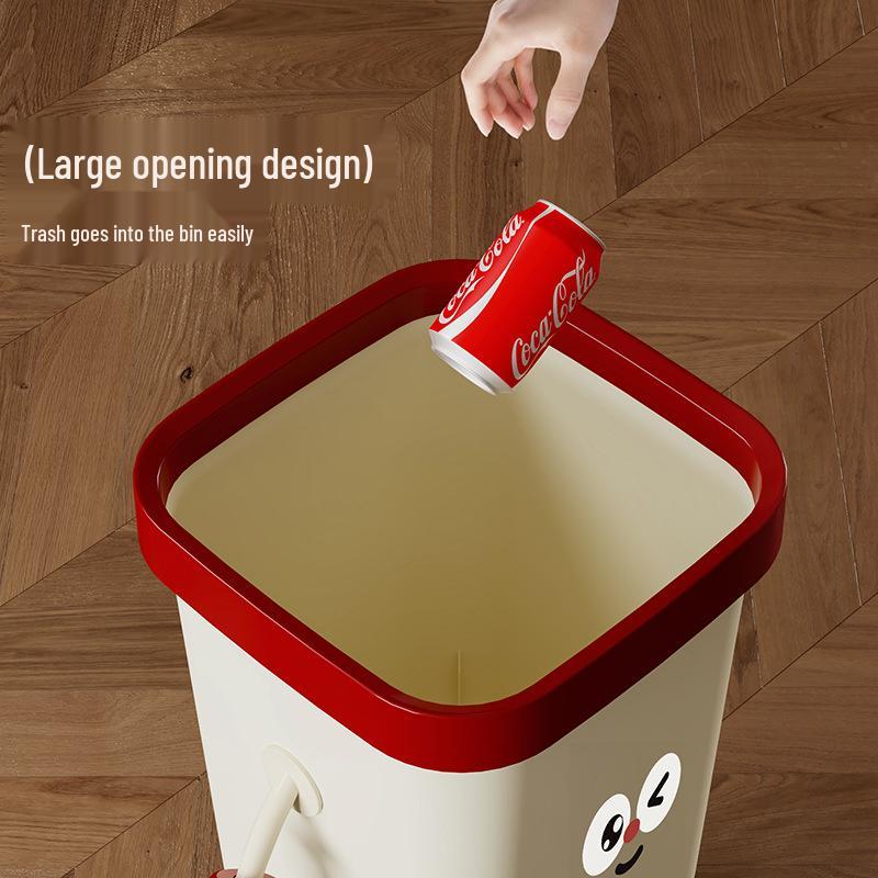 High-Capacity Cute Trash Can with Lid for Kitchen, Bedroom, Bathroom, and Living Room