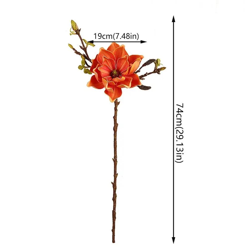 EVA Artificial Magnolia Branch Real Touch Handmade Simulation Big Magnolia Floral Art Fake Flower Outdoor Garden Decor