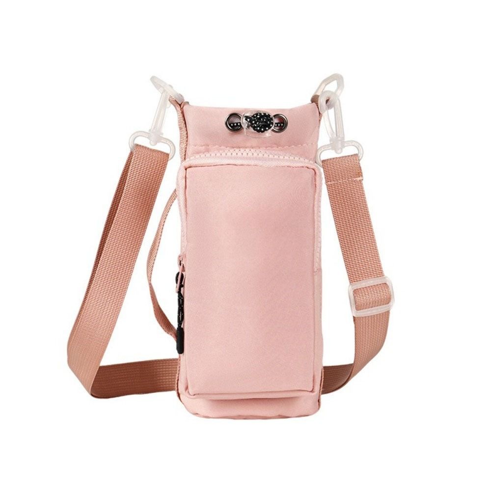 Adjustable Shoulder Strap Water Bottle Crossbody Bag Front Pocket Large Capacity Thermos Bottle Holder Waterproof Drawstring