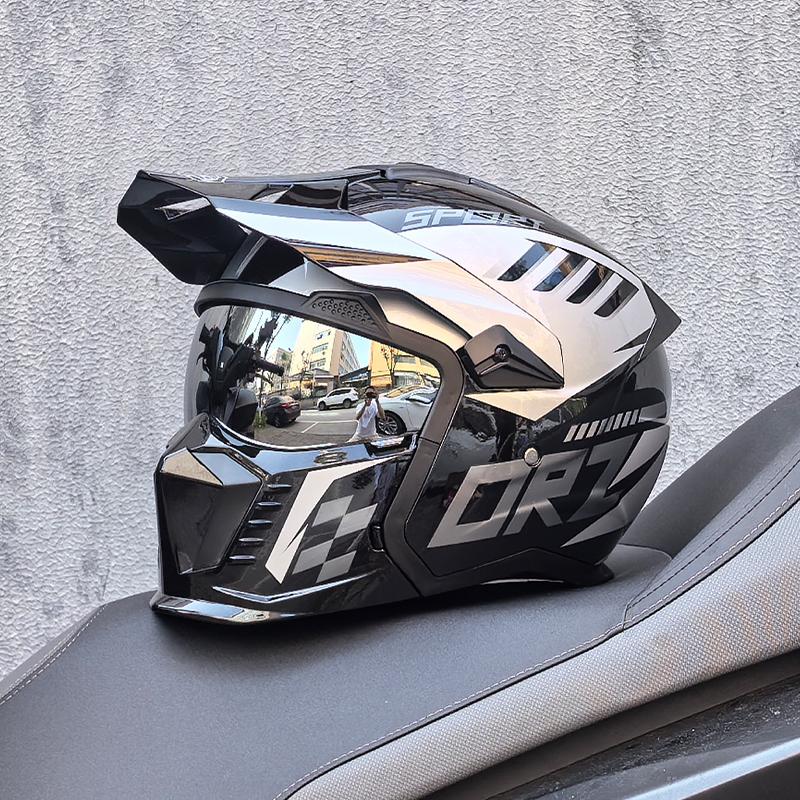 NEW ORZ-GB3 High-quality Retro Motorcycle Helmet Modular Multifunctional Combination Full Helmet Approved Personalized Warrior