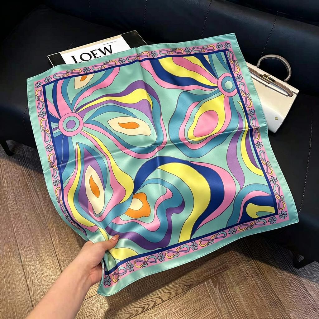 May Kaji Cashew Flower Square Scarf Retro Men's Silk Scarf Buckle British Style Scarf Men's Paisley Pattern Small Scarf Women