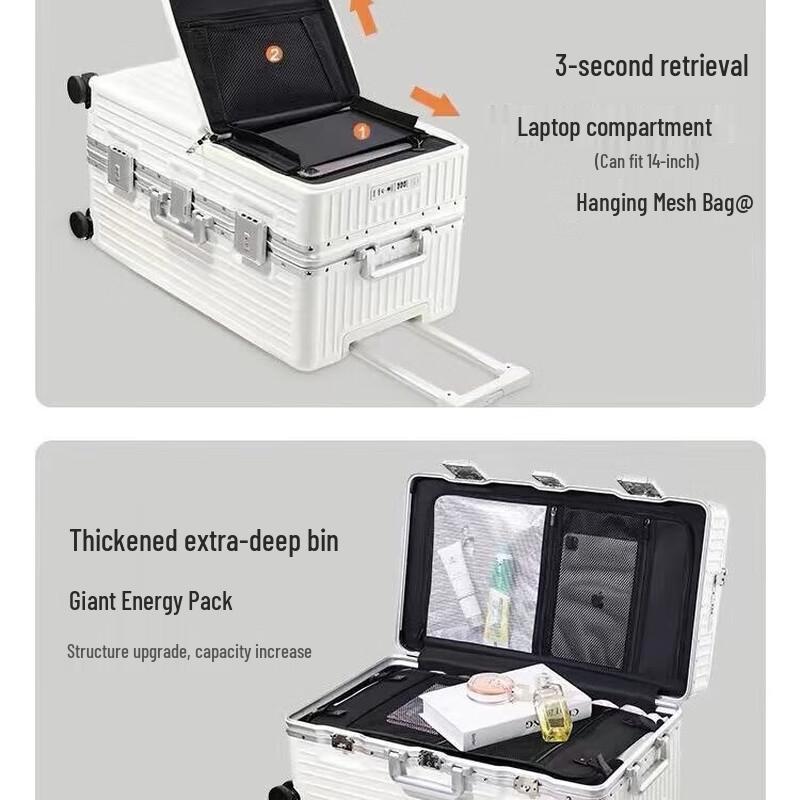 Premium Front-Opening Aluminum Frame Luggage