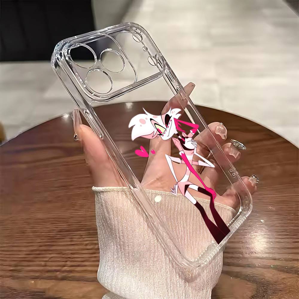 

Чехол для телефона Angel Dust H-Hazbin H-Hotel для iPhone 17 16 15 14 13 12 11 Mini Pro Max Plus Прозрачная крышка iPhone13