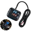 Digitales Motorrad Voltmeter Thermometer Temperatur Spannungsanzeige Blau Rote LED Anzeige