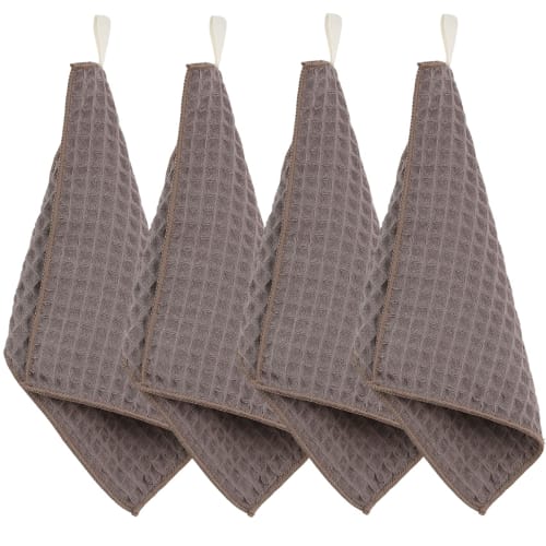 EXGOX Brown Kitchen Towels, Thick Waffle-Textured Cloths, Dishcloths, Kitchen Countertops, Wiping Glass, Bathroom Sinks, and Countertops, Absorbent, Q