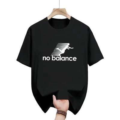 Unisexs No Balance Humorous Graphic Oversized TShirt Casual Streetwear Short Sleeve Tee for Everyday Wear Urban Style Tops