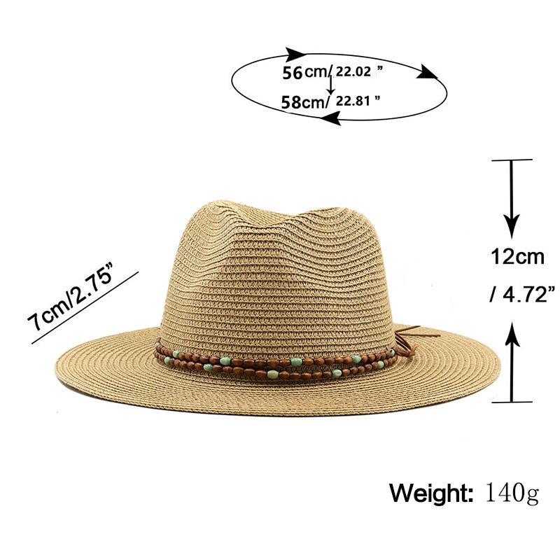 European and American straw woven fashion western cowboy hat summer seaside beach sun protection sunshade big brim straw hat women