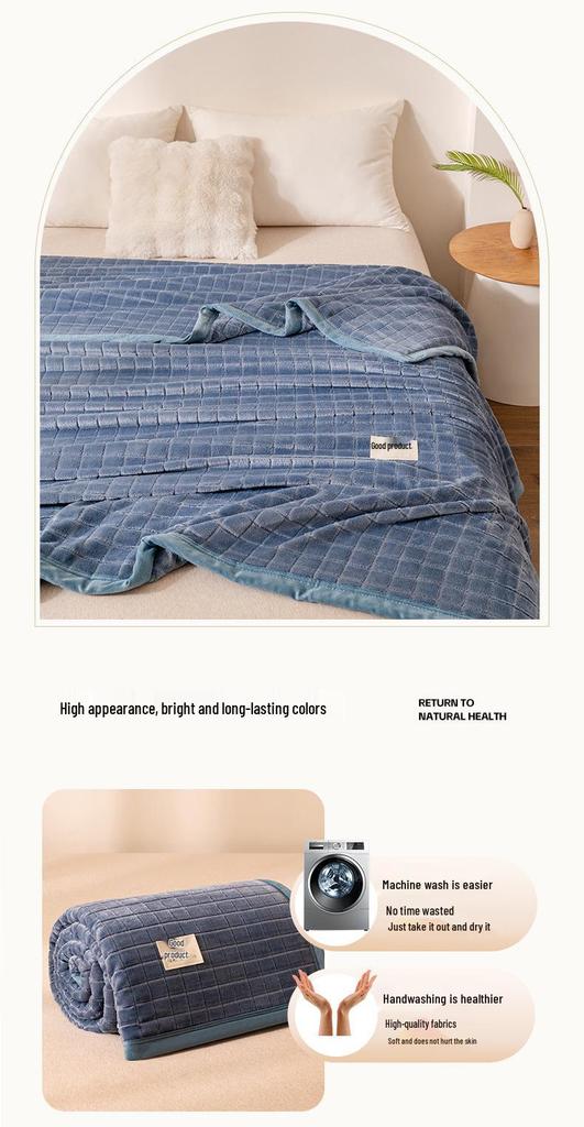 Thickened Jacquard Velvet Winter Bed Sheet & Blanket for Single Dorms 300g