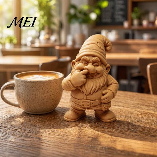 Desk Gnome Sculpture 3D Printed Figurine, Nose Picking Cartoon Statue, DIY Outdoor Decoration Coloring Painting Dwarf for Home Office Decor Garden