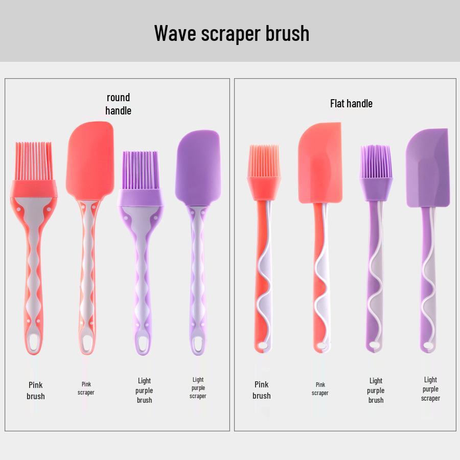 New Double-Color Silicone Scraper Spatula for Baking and Mixing