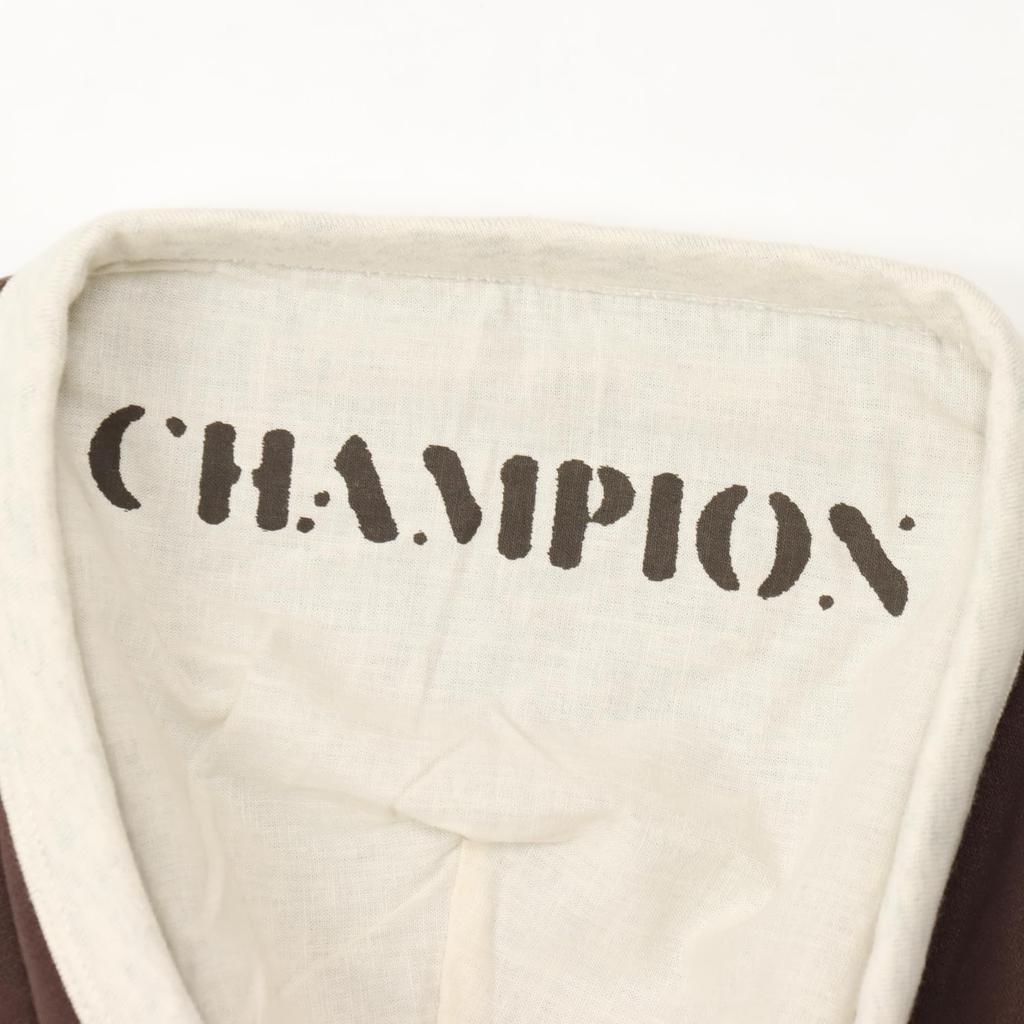 Long Brushed One Point Logo Hooded Brown [Champion] Sweatshirt, Sleeve, 100% Cotton, Lining, RelaxFit, Embroidery, Sweatshirt, Men's Casual, C3-A102