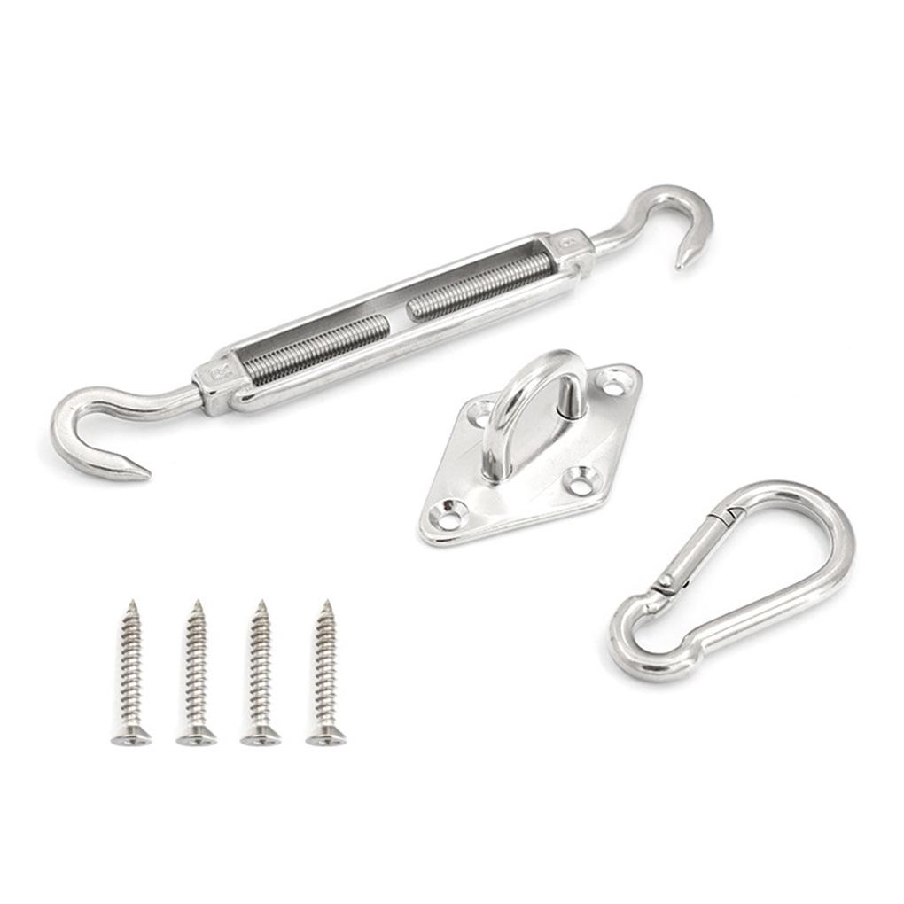 Ship Sunshade Stainless Steel Spring Hook Awning Canopy Buckle Swing Hardware Screws Kit for Household Outdoor