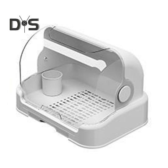 

Подставка для сушки детских бутылочек, пылезащитная, большой емкости, прозрачный дизайн, сушилка для детских бутылочек, ящик для хранения со съемным поддоном для слива белый