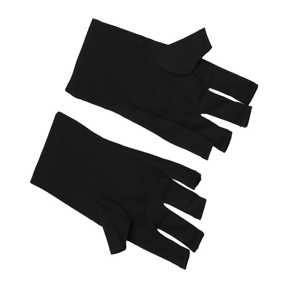 2pair Black Nail Lamp UV Blocking Gloves Manicure UV Gloves  Professional Nail Salon Daily Use