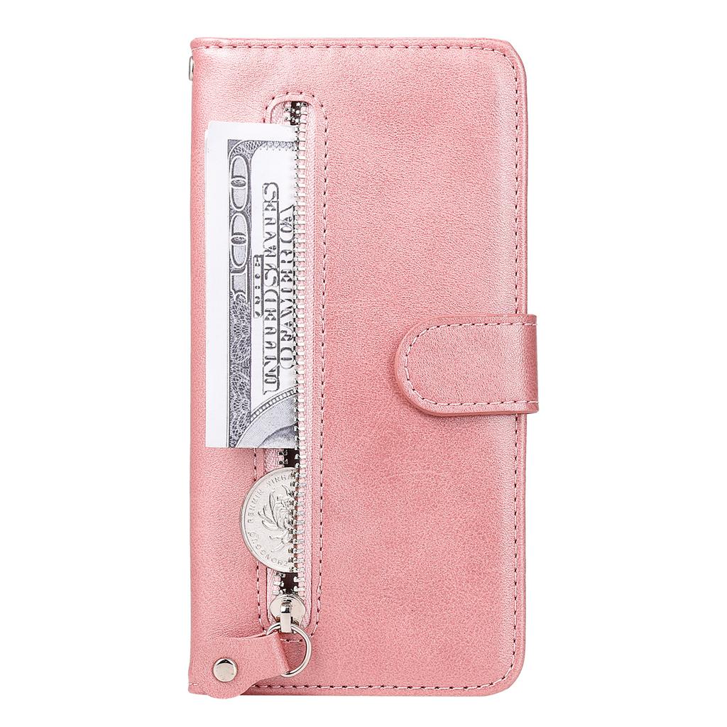 For OnePlus Nord CE4 5G/Oppo K12 Case Calf Texture PU Leather Zipper Pocket Wallet Phone Cover