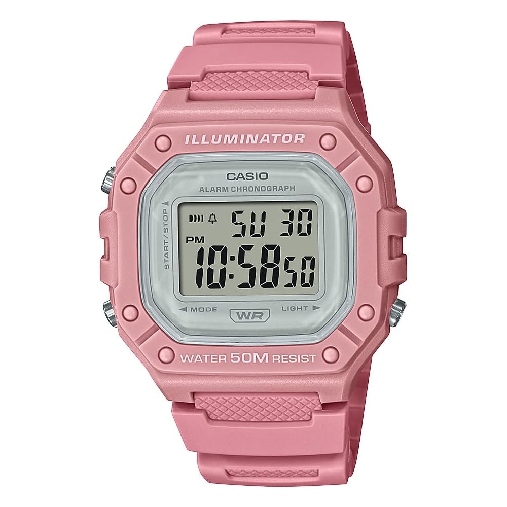 Casio Illuminator W218HC-4AV Digital Sports Watch Pink Chronograph Water Resistant 50m