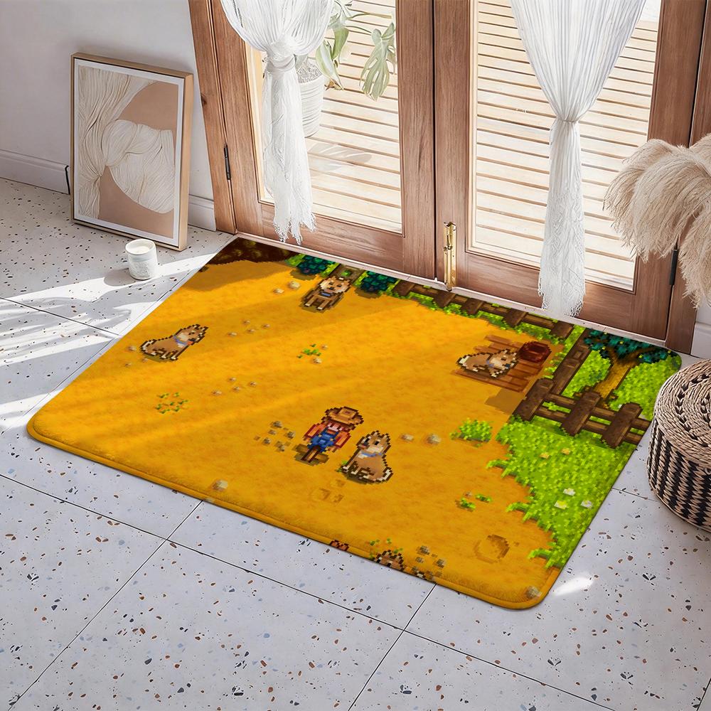 Game S Stardew Valley Floor Mat Eco Flannel Doormat Non Slip Odorless Indoor Floor Rug Soft Short Plush Home Mat