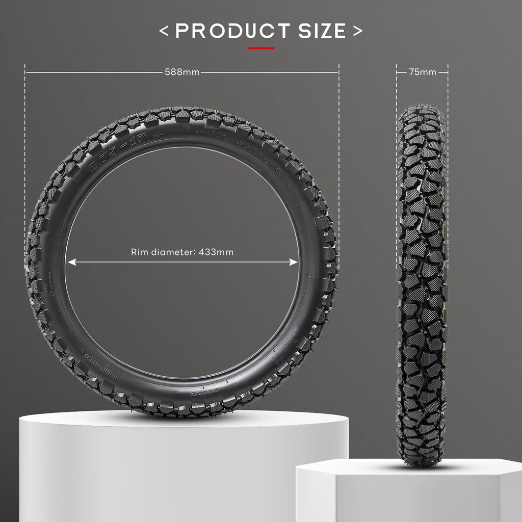 PaoWin 6PR 47P Motorcycle Tire Thick TR4 Motorcycle Motorcycle Motorcycle 2.75-17 Tire, TT, 2.75-17 Tire, 2.75-17 + 2.50/2.75-17 Tube, Wall, Valve,