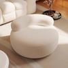 Cream Style Lamb Wool Stool, Luxury Living Room Ottoman, Soft Children’s Stool, Elegant Dressing Room Shoe Bench