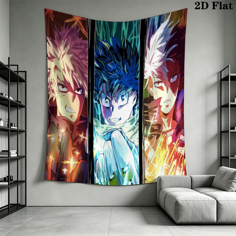 My Hero Academia Wall Tapestry Aesthetic Wall Hanging Printed Fabric Blanket Decorative Tapestries for Bedroom Living Room Home Decor