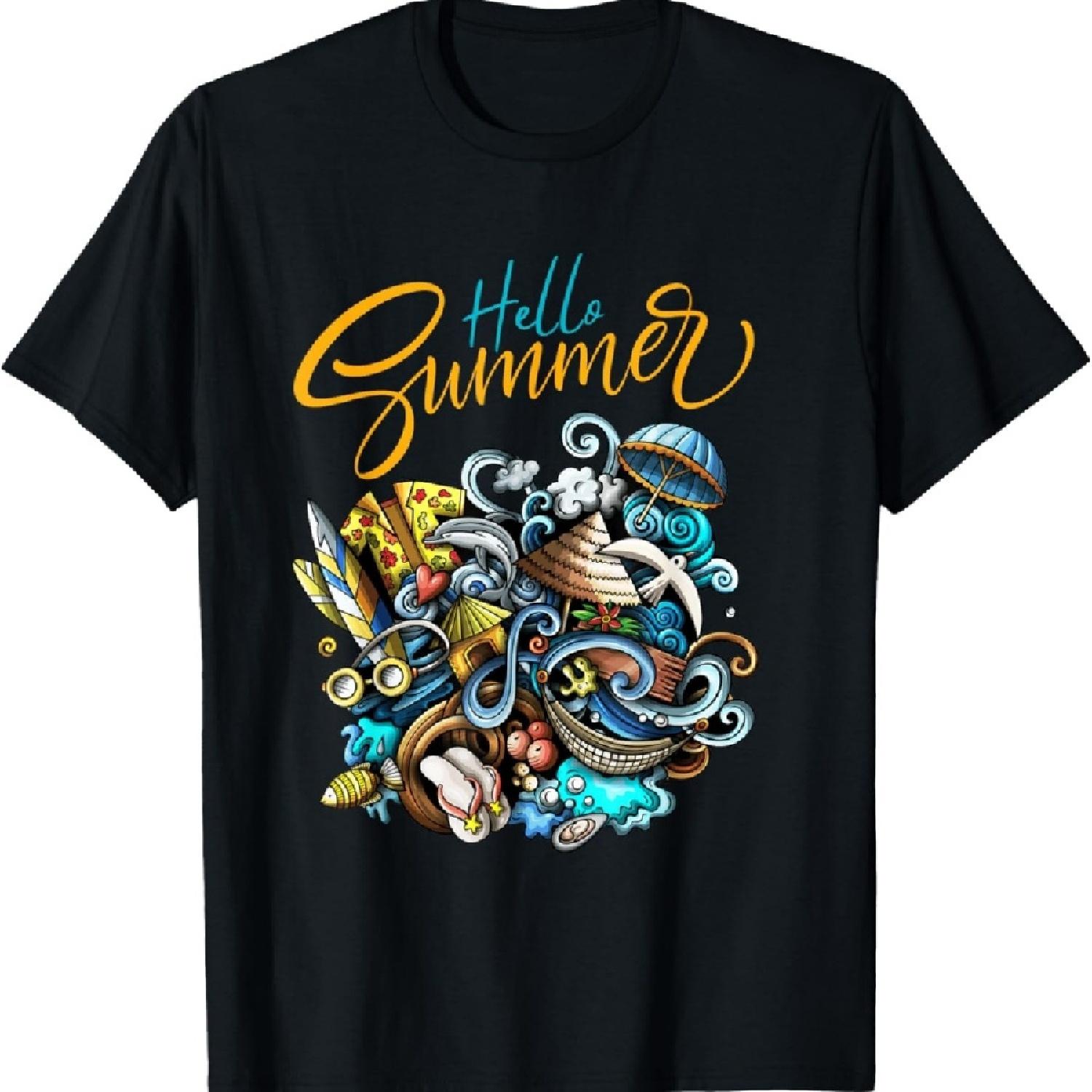 

Hello Summer T-Shirt T-Shirt XXXXXL чорний