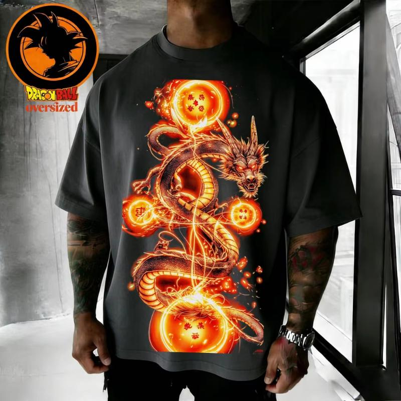 

2026 Summer Dragon Ball Retro High Quality Cotton Mens Tshirt Oversize Dragon Ball Printed Unisex Childrens Casual Shirt S