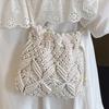 Women's Large Capacity Straw Woven Handbag Summer High-End Feel Crossbody Bucket Bag Soft Material Hand-Held Fashion Accessory