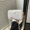 Women's Bag 2025 New Wavy Small Square Bag Embossed Camera Bag Casual Shoulder Bag Hair High Sense Internet Celebrity