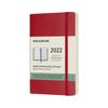 Moleskine 2022 Weekly January 12 Pocket Scarlet Red Diary, Start, Months, Softcover, Size, (DSF212WN2Y22)