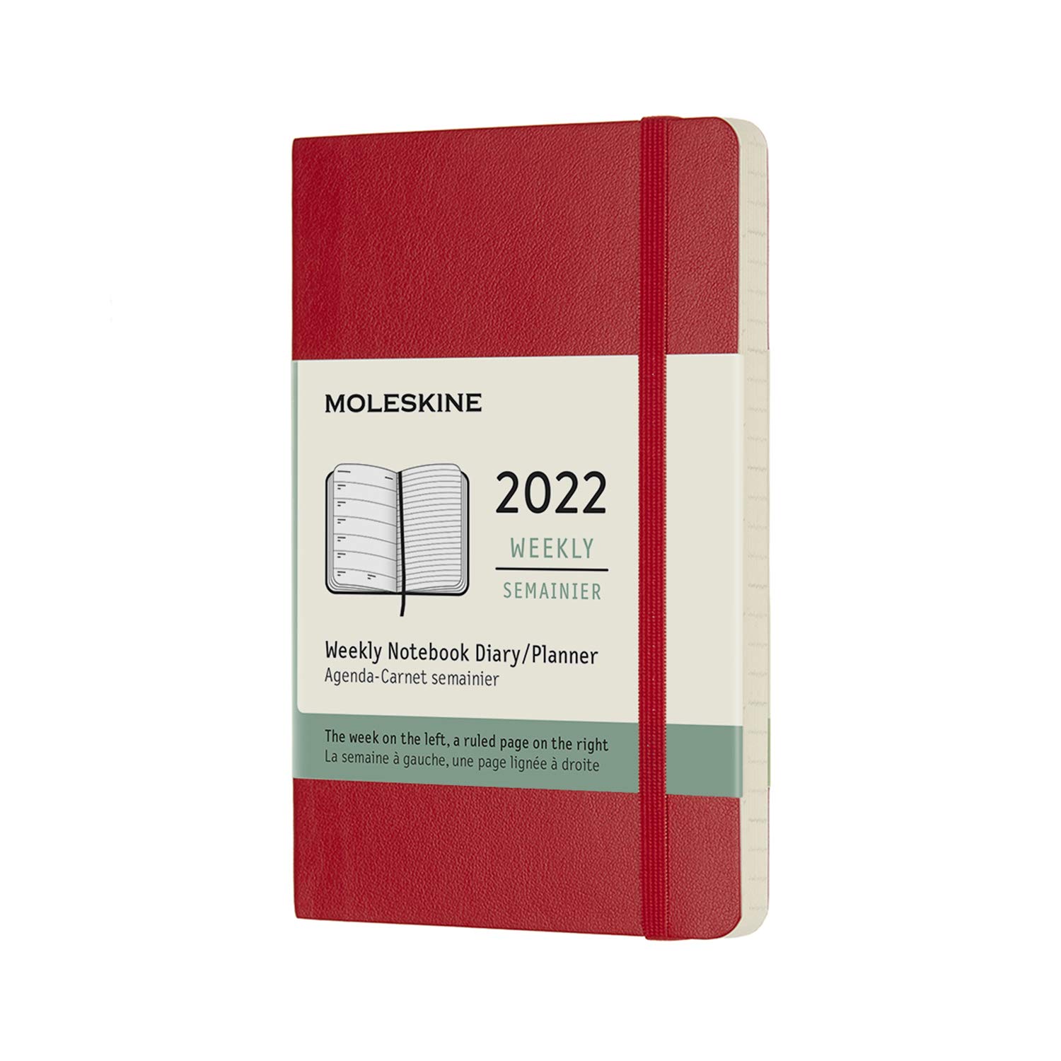 

Moleskine Notebook 2022 January Start 12 Months Weekly Diary Soft Cover Pocket Size Scarlet Red DSF212WN2Y22