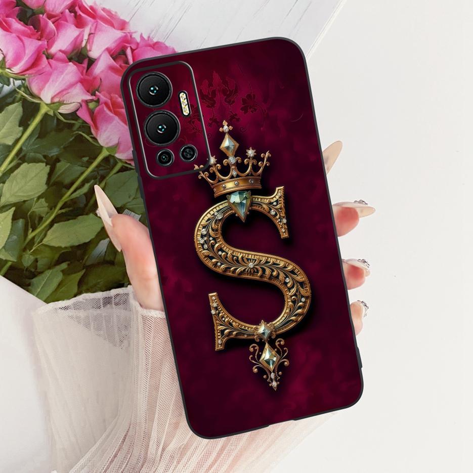 For Infinix Hot 12 Case Hot 12i Cute Crown Letters Cover Soft Silicone Phone Case For Infinix Hot 12 Play Hot12 Pro Fundas Coque