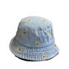 Cute Cartoon Spring and Autumn Embroidered Bear Unisex Denim Fisherman Hat Casual Versatile Sun Hat Sun Protection Hat