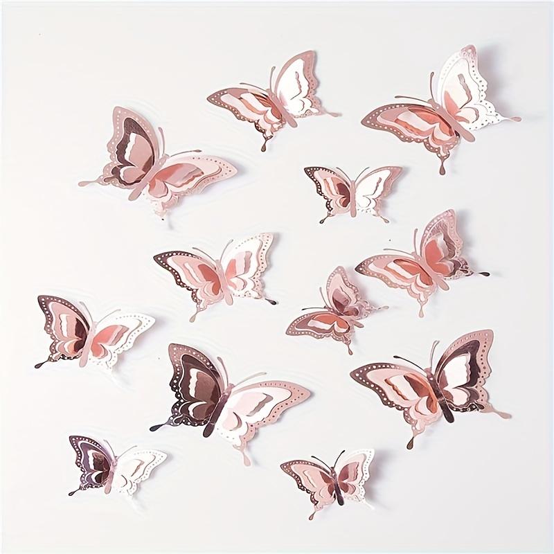 

36 шт./упак., 3D бумажный декор для стен с бабочками, 3 размера, украшения в виде бабочек для украшения на день рождения, украшения для вечеринки, украшения для торта