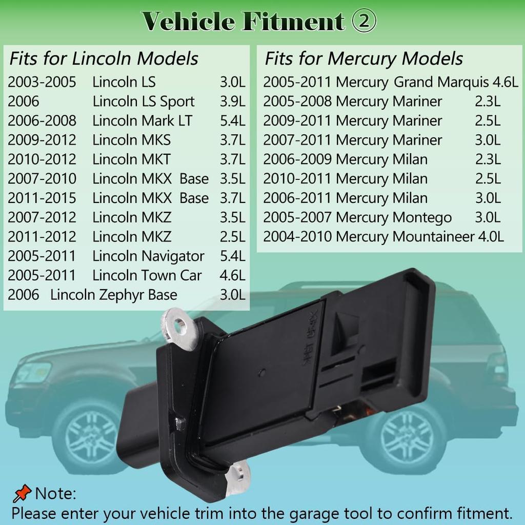 Mass Air Flow Sensor MAF Sensor 3L3A12B579BA Compatible with 2004-2010 Ford F-150 F-250 Super Duty E-150 E-250 Escape Expedition Explorer Mustang