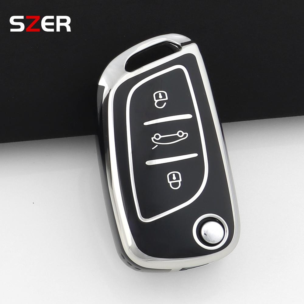 Tpu Car Folding Key Case Cover Fob Keychain For Citroen C1 C2 C3 C4 C5 Xsara Pica For Peugeot 306 407 807 For Ds Ds3 Ds4 Ds5 Ds6