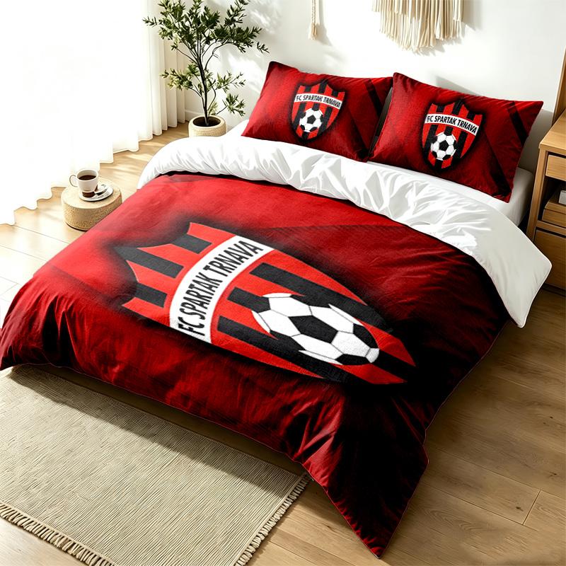 FC Spartak Trnava 3pc Duvet Cover Set Simple Modern Bedding Set Wrinkle Resistant Soft Fabric All Season Use a perfect gift