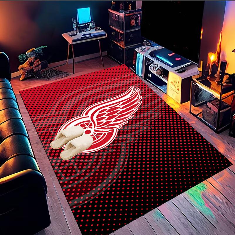 Detroit Red Wings Crest Area Rug Suitable for Indoor And Outdoor,Carpets for Kitchens, Homes, Offices, Living Rooms,Home Decor,Christmas Gift